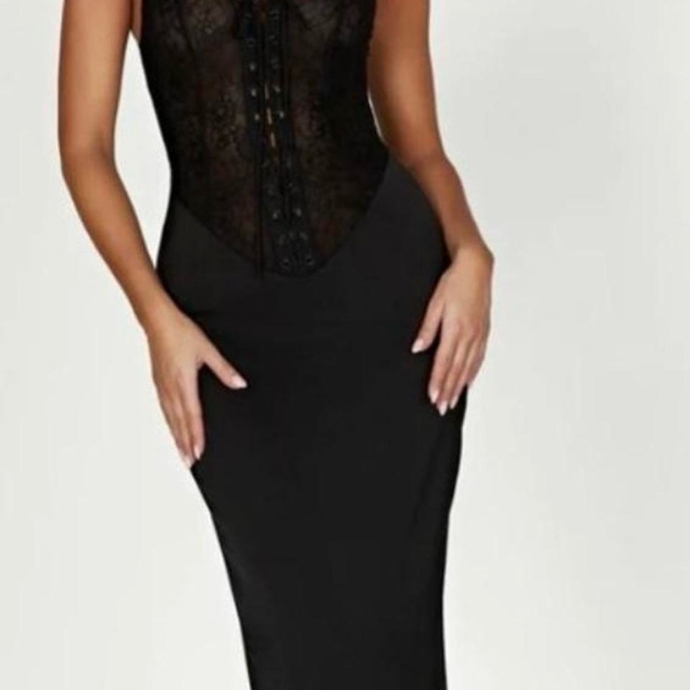 Meshki Black Lace Maxi Dress